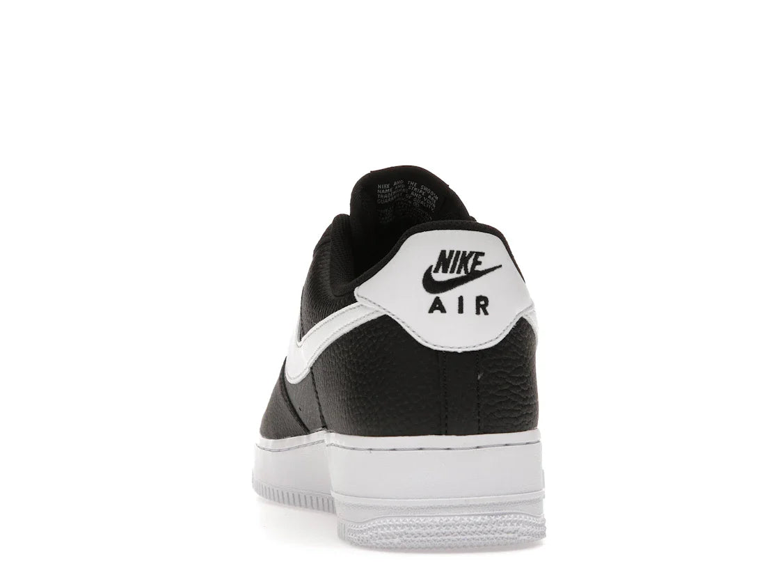 Nike Air Force 1 Low '07 Schwarz Weiß Genarbtes Leder
