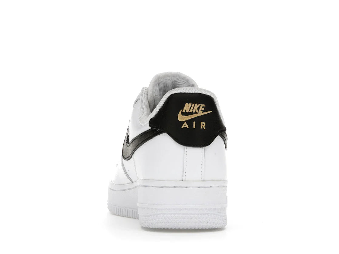 Nike Air Force 1 Low '07 Essential Weiß Schwarz Gold Mini Swoosh (Damen)