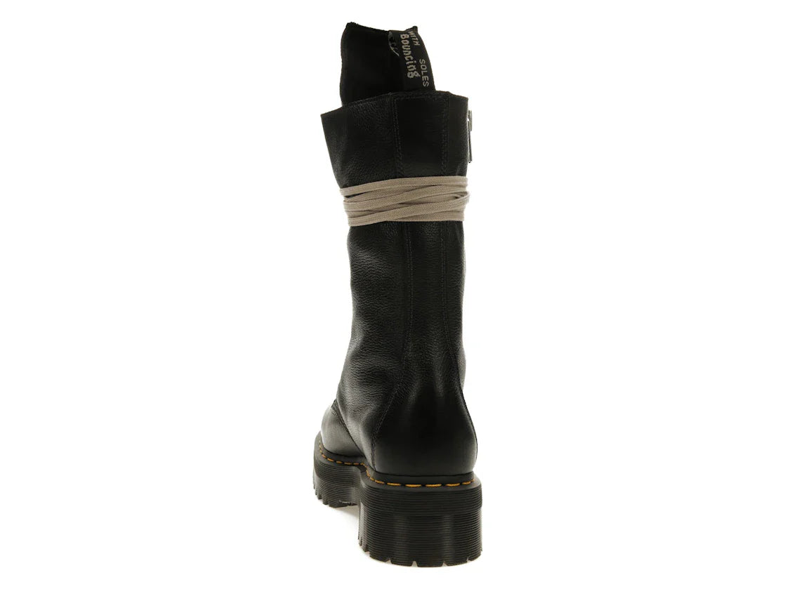 Dr. Martens 1918 Quad Ledersohle, wadenlanger Stiefel, Rick Owens, Schwarz