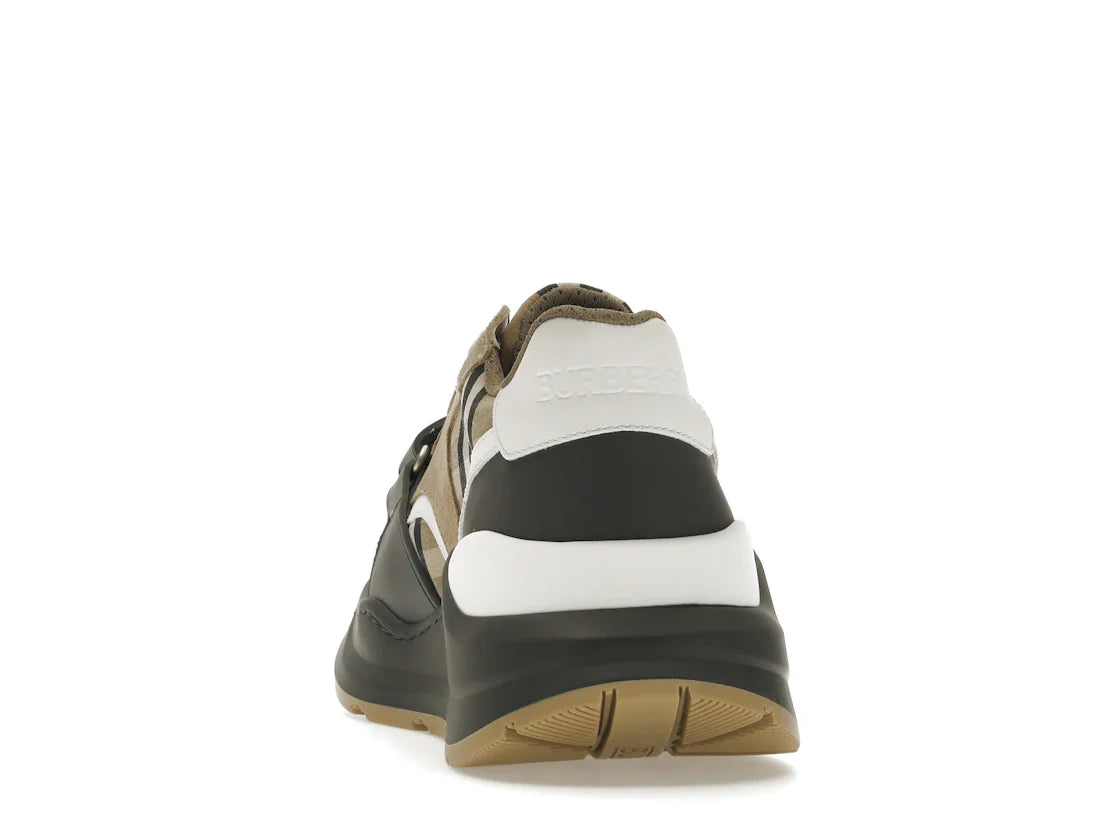 Burberry Ramsey Vintage Check Wildleder-Sneaker Grau Archiv Beige
