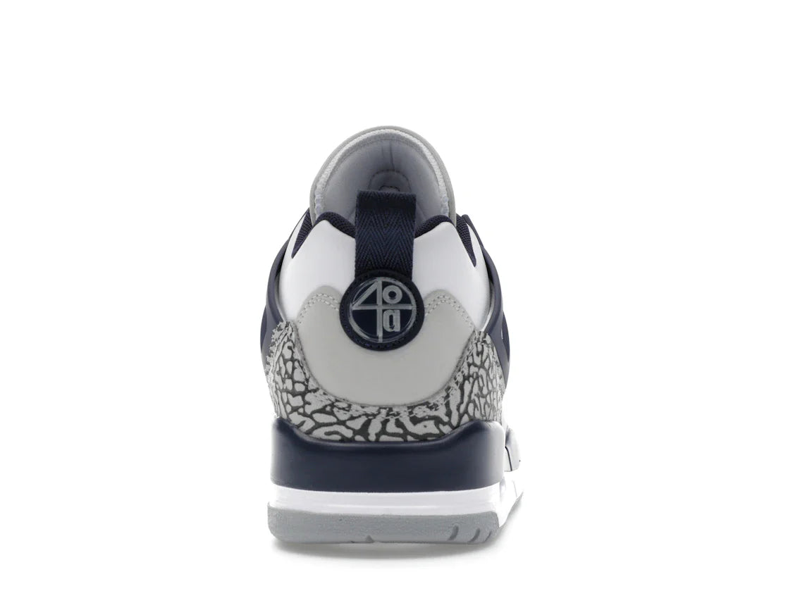 Jordan Spizike Low Weiß Neutralgrau Anthrazit Mitternachtsblau
