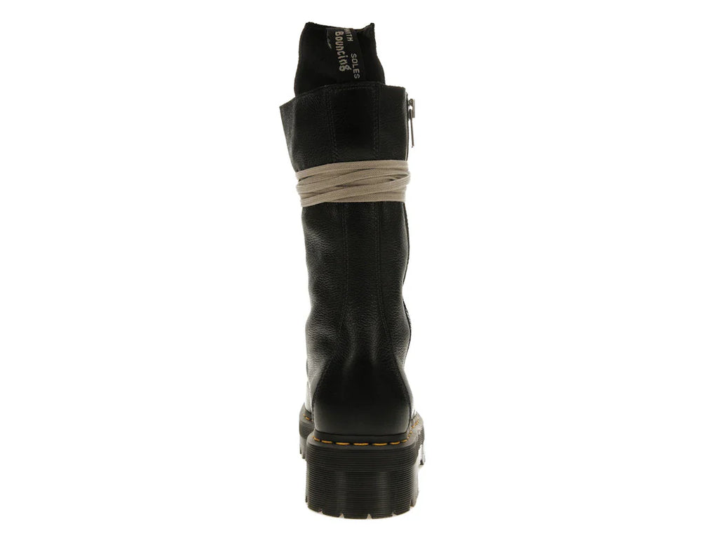 Dr. Martens 1918 Quad Ledersohle, wadenlanger Stiefel, Rick Owens, Schwarz