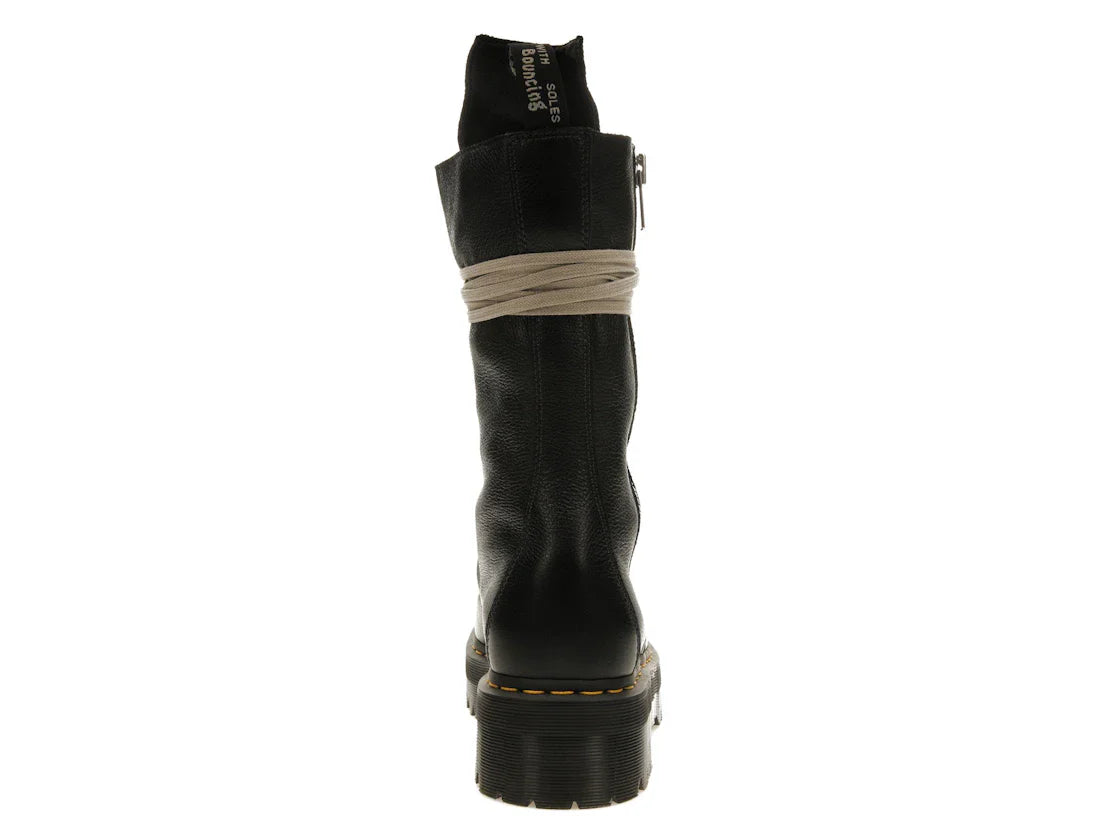 Dr. Martens 1918 Quad Ledersohle, wadenlanger Stiefel, Rick Owens, Schwarz