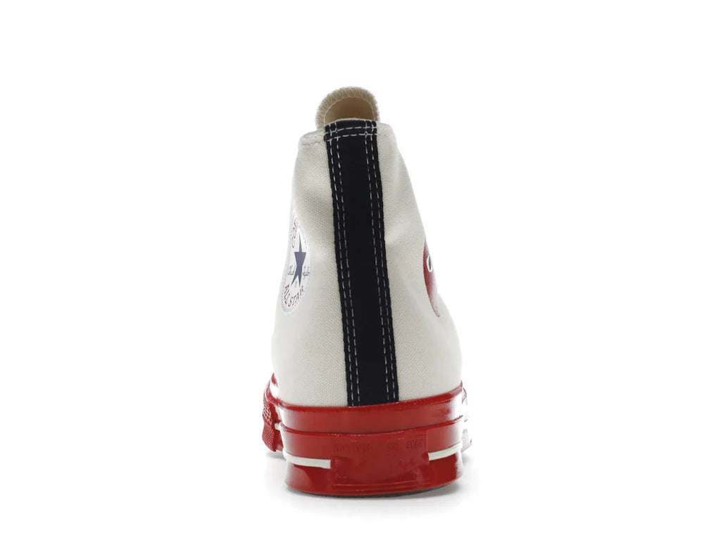 Converse Chuck Taylor All Star 70 Hi Comme des Garcons PLAY Egret Red Zwischensohle