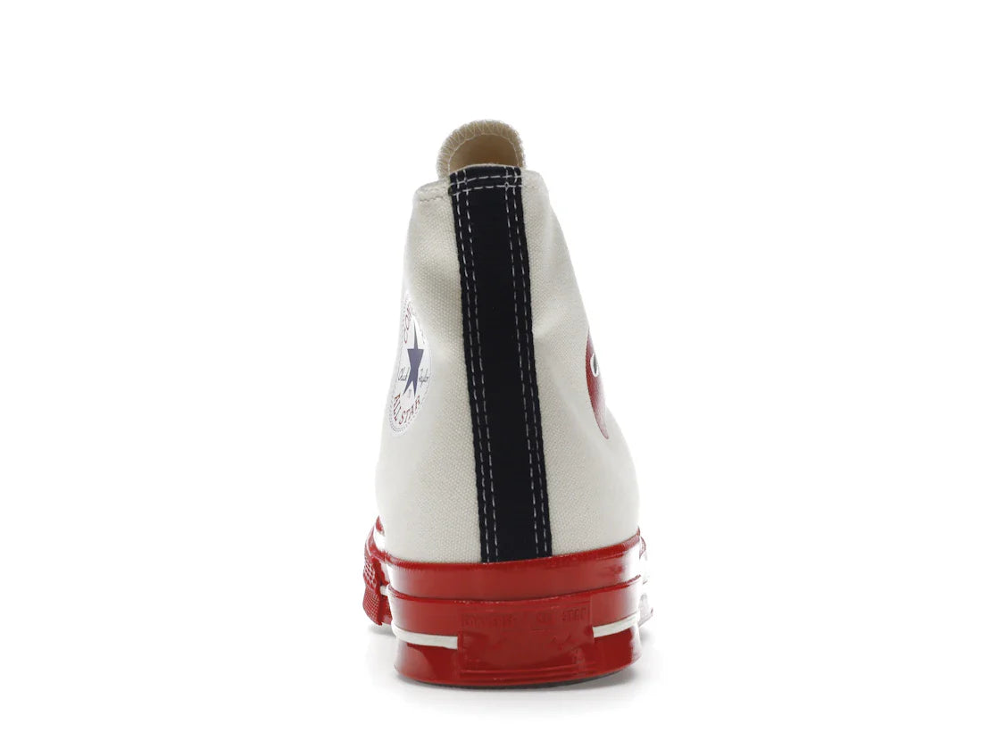 Converse Chuck Taylor All Star 70 Hi Comme des Garcons PLAY Egret Red Zwischensohle