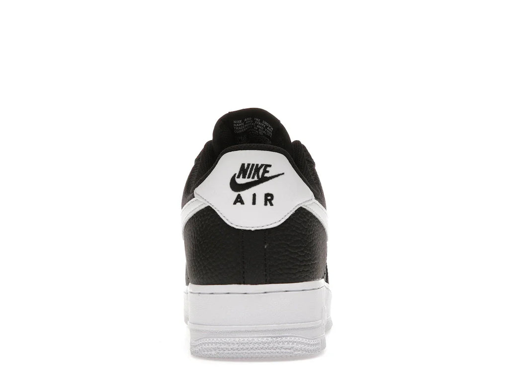 Nike Air Force 1 Low '07 Schwarz Weiß Genarbtes Leder