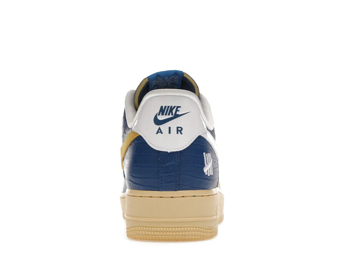 Nike Air Force 1 Low SP Undefeated 5 On It Blau Gelb Croc