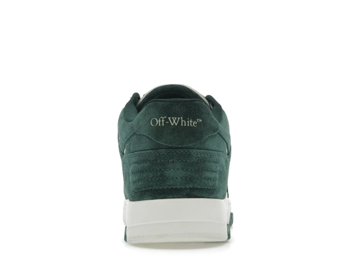 OFF-WHITE Out Of Office "OOO" Low Tops Jet Green Ecru Wildleder