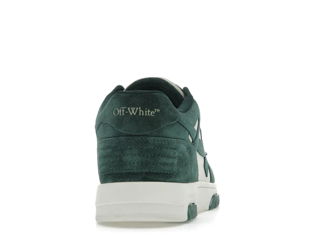 OFF-WHITE Out Of Office "OOO" Low Tops Jet Green Ecru Wildleder
