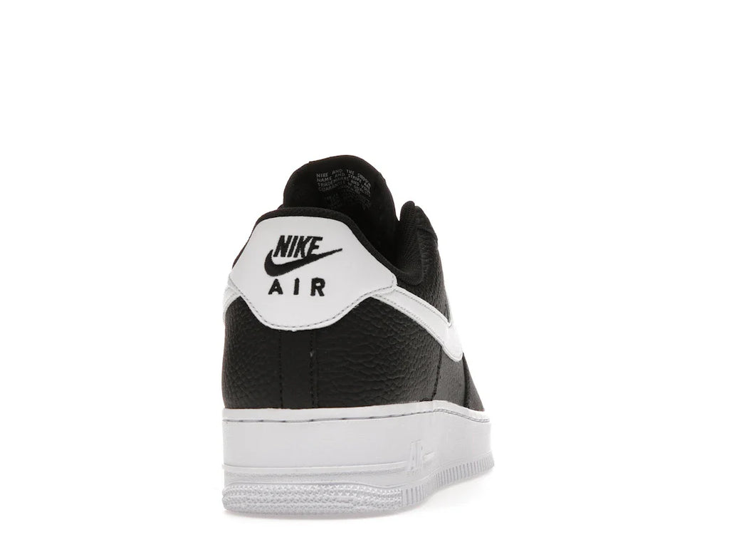 Nike Air Force 1 Low '07 Schwarz Weiß Genarbtes Leder