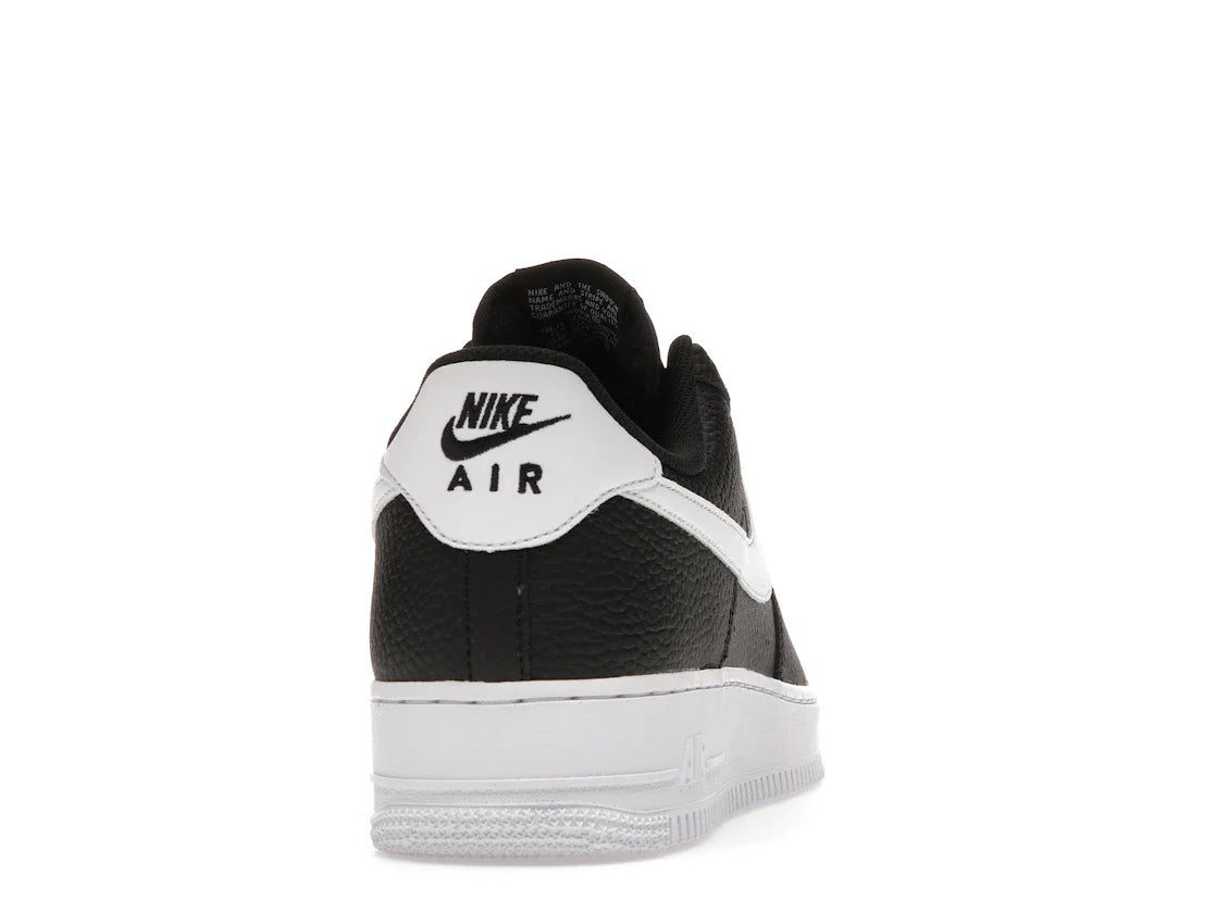 Nike Air Force 1 Low '07 Schwarz Weiß Genarbtes Leder