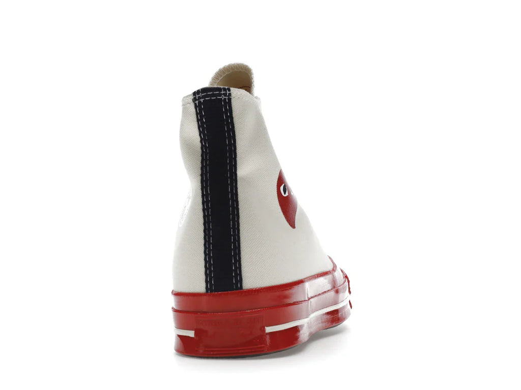 Converse Chuck Taylor All Star 70 Hi Comme des Garcons PLAY Egret Red Zwischensohle