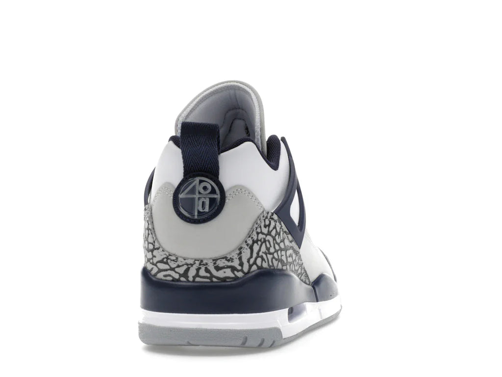 Jordan Spizike Low Weiß Neutralgrau Anthrazit Mitternachtsblau