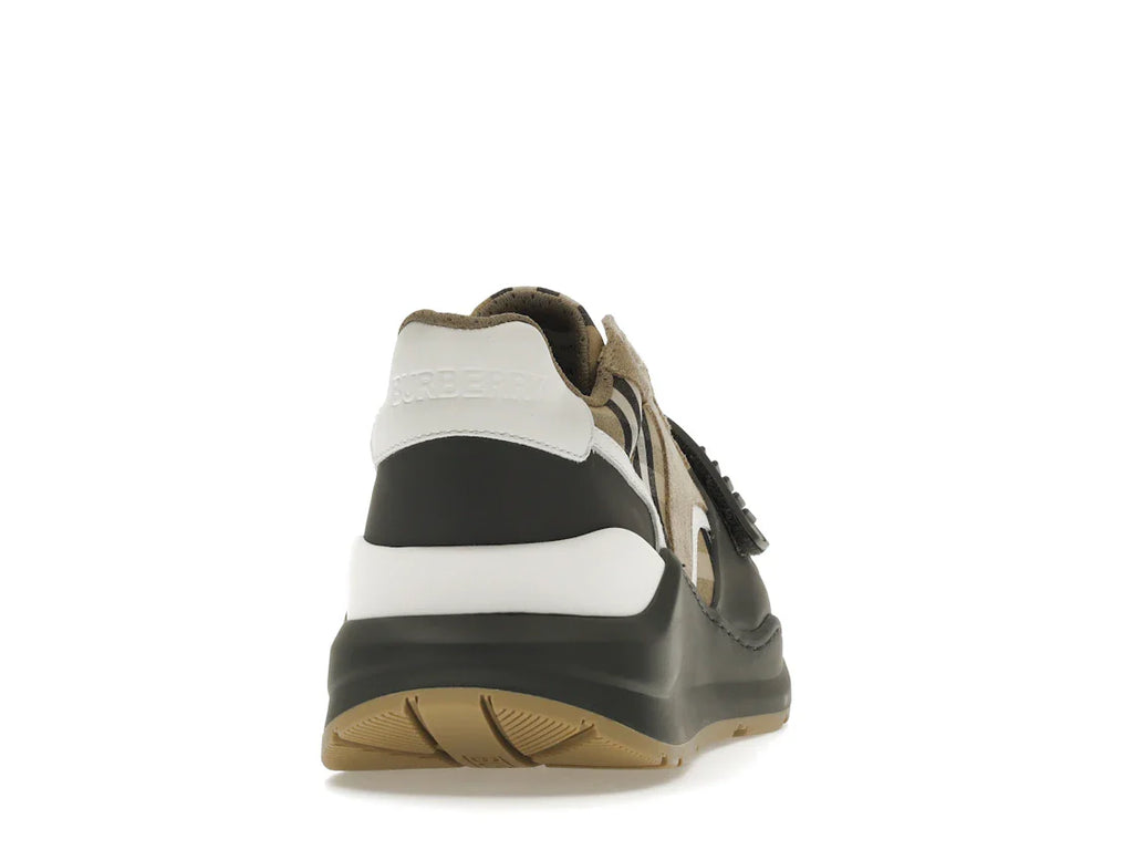 Burberry Ramsey Vintage Check Wildleder-Sneaker Grau Archiv Beige