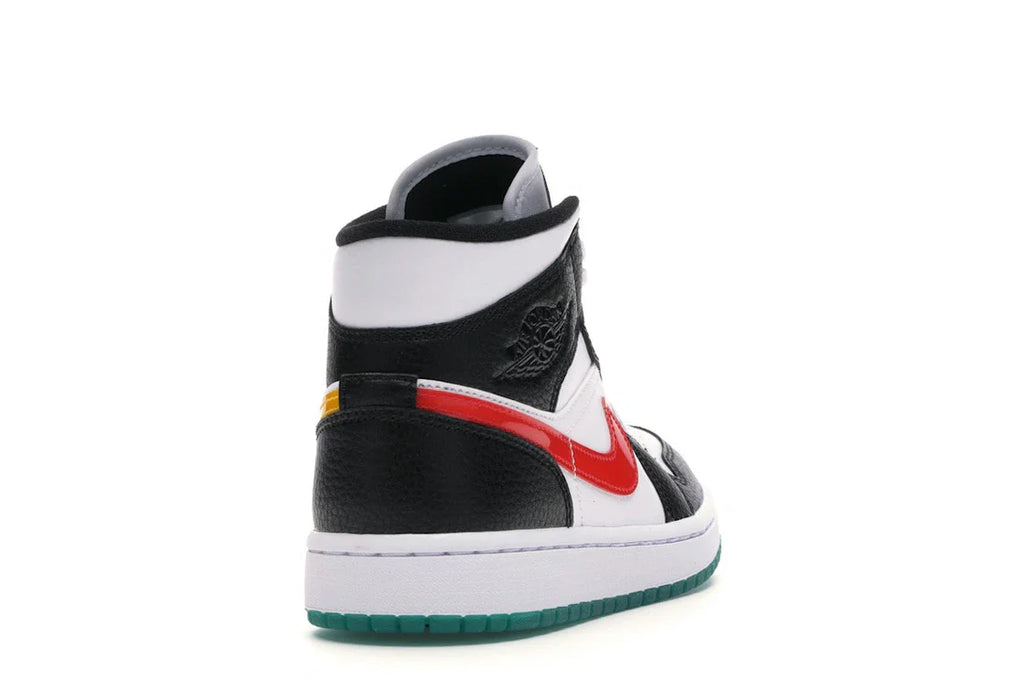 Jordan 1 Mid Alternate Swooshes Rot Gelb (Damen)