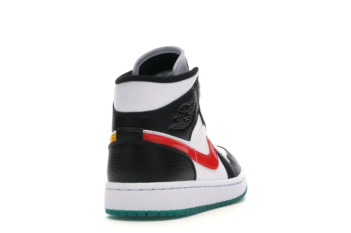 Jordan 1 Mid Alternate Swooshes Rot Gelb (Damen)