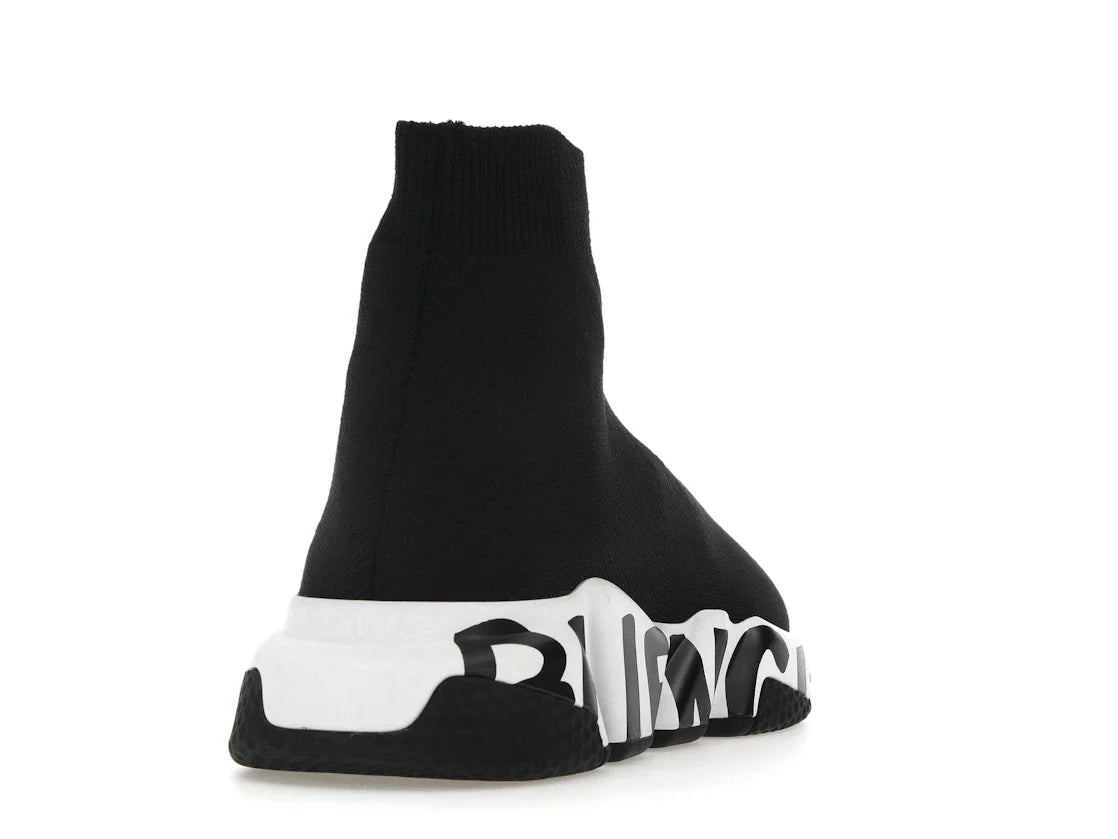 Balenciaga Speed Graffiti Sneaker Weiß Schwarzes Logo (Damen)