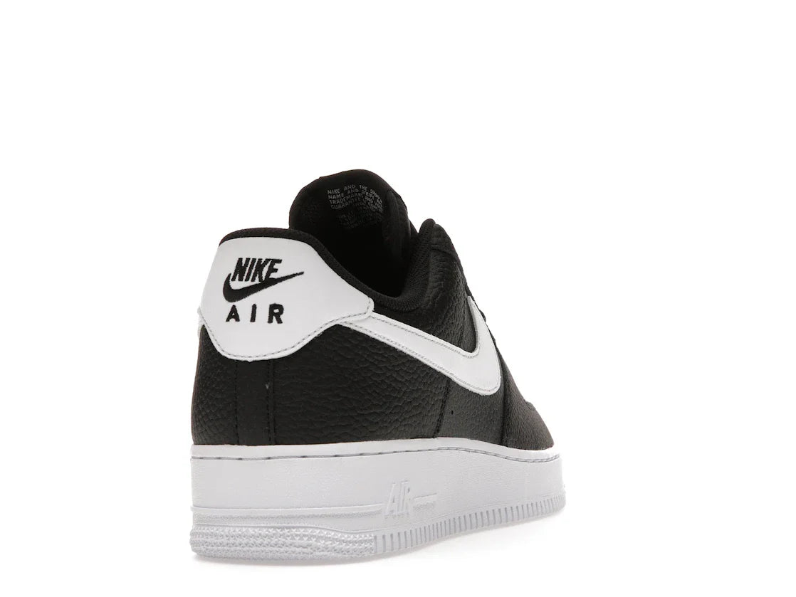 Nike Air Force 1 Low '07 Schwarz Weiß Genarbtes Leder