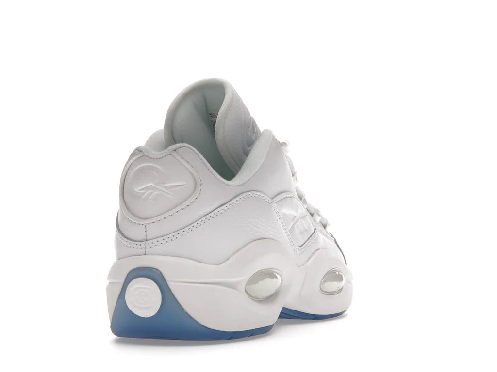 Reebok Question Low Weiß Klare blaue Sohle
