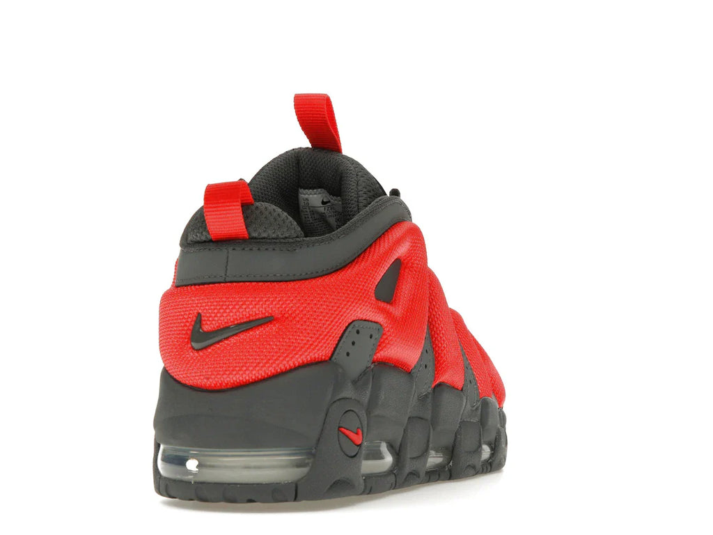 Nike Air More Uptempo Low Dunkelgrau Hellkarmesinrot