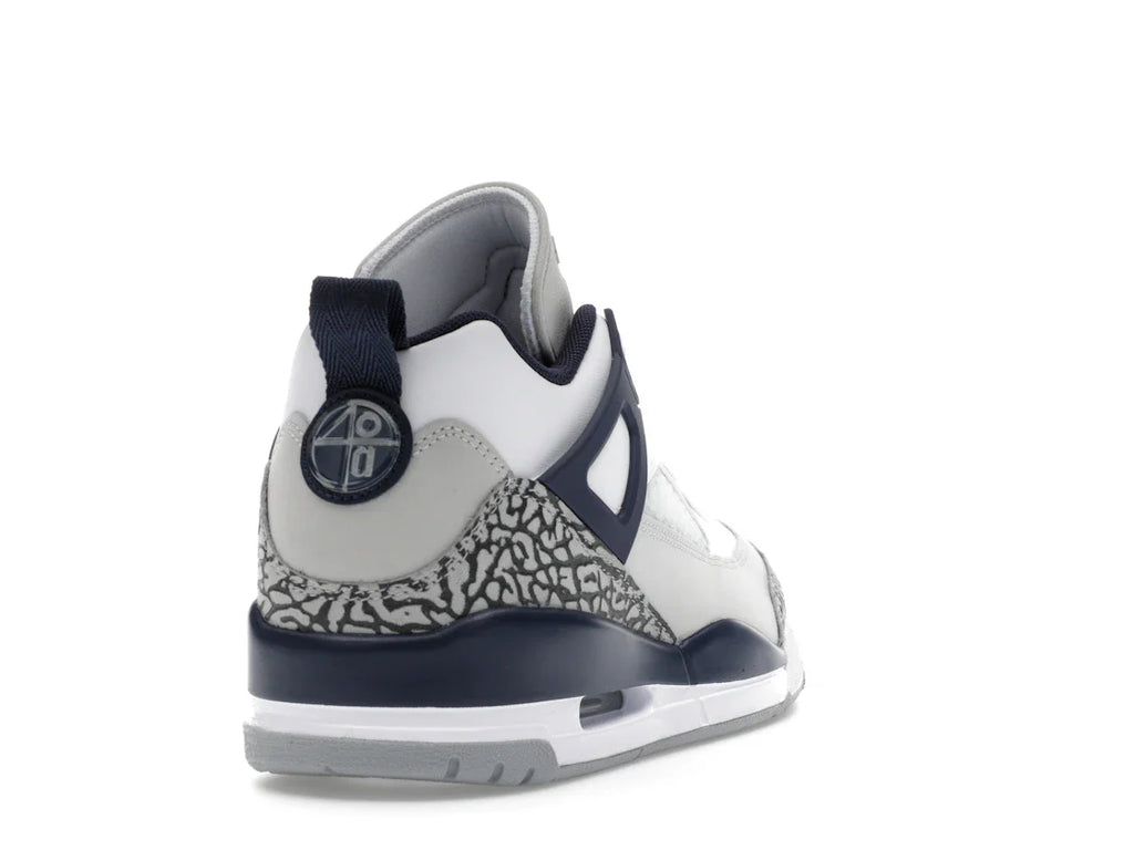 Jordan Spizike Low Weiß Neutralgrau Anthrazit Mitternachtsblau