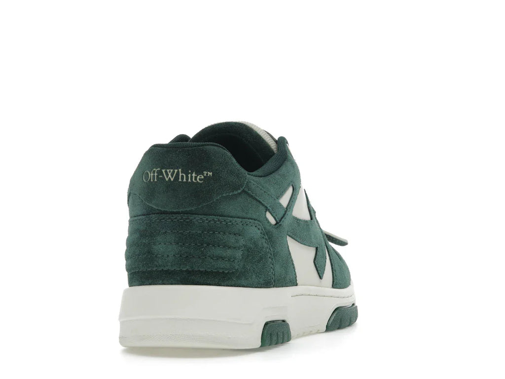 OFF-WHITE Out Of Office "OOO" Low Tops Jet Green Ecru Wildleder