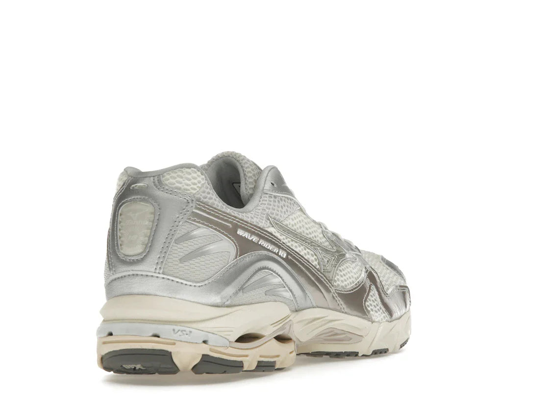 Mizuno Wave Rider 10 Metallic Schneeweiß