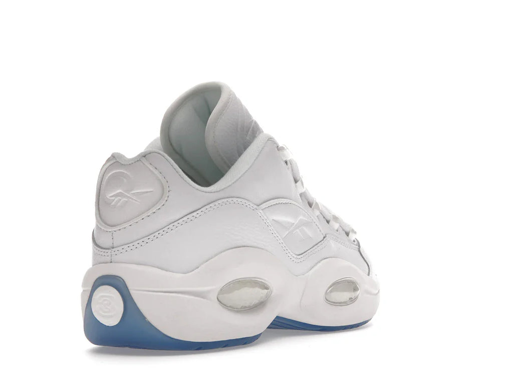 Reebok Question Low Weiß Klare blaue Sohle