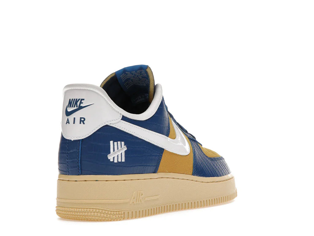 Nike Air Force 1 Low SP Undefeated 5 On It Blau Gelb Croc