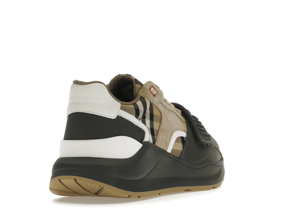 Burberry Ramsey Vintage Check Wildleder-Sneaker Grau Archiv Beige