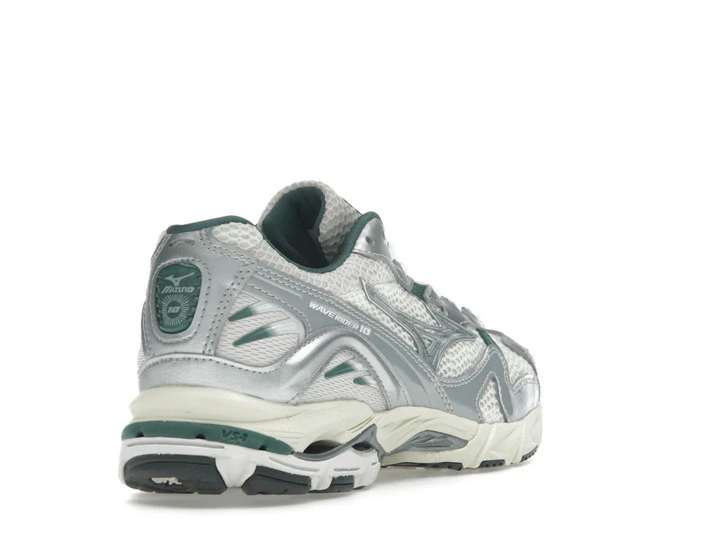 Mizuno Wave Rider 10 Weiß Schiefer Bistro Grün