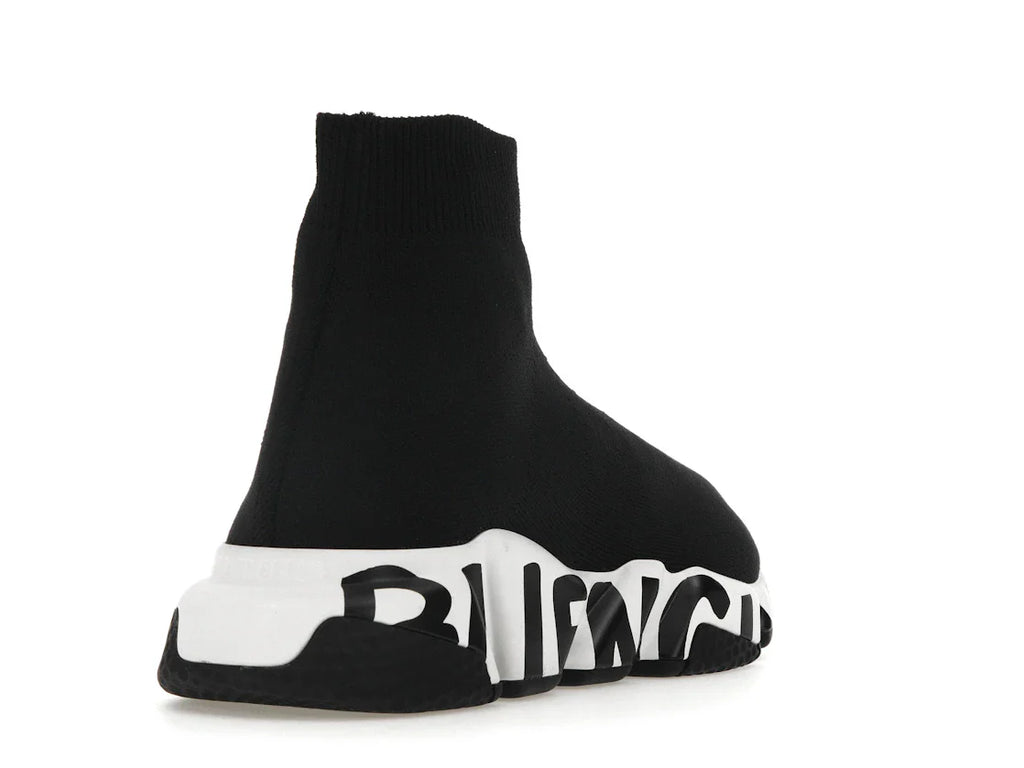 Balenciaga Speed Graffiti Sneaker Weiß Schwarzes Logo (Damen)