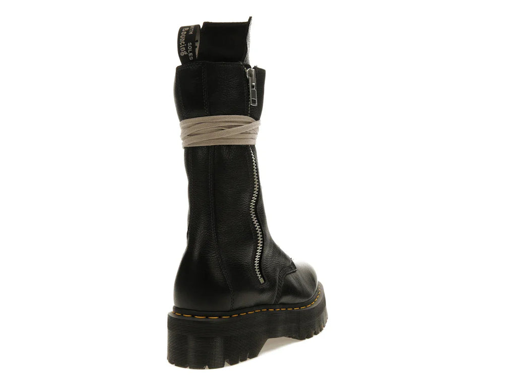 Dr. Martens 1918 Quad Ledersohle, wadenlanger Stiefel, Rick Owens, Schwarz