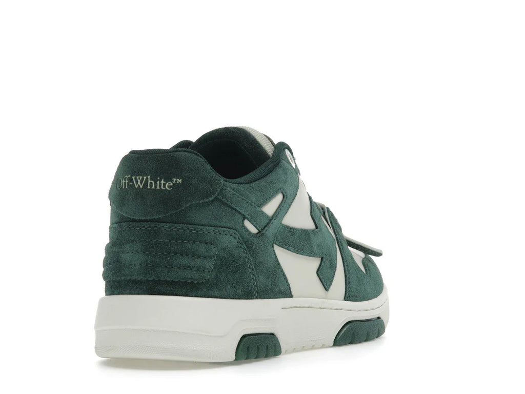 OFF-WHITE Out Of Office "OOO" Low Tops Jet Green Ecru Wildleder