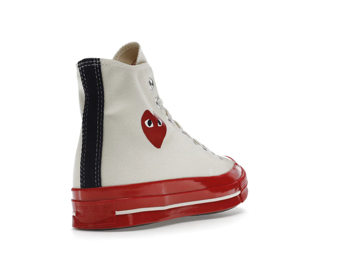 Converse Chuck Taylor All Star 70 Hi Comme des Garcons PLAY Egret Red Zwischensohle