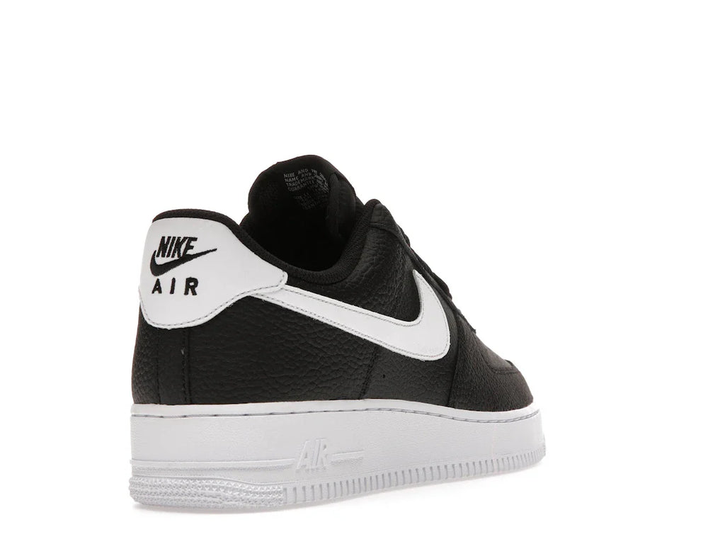 Nike Air Force 1 Low '07 Schwarz Weiß Genarbtes Leder