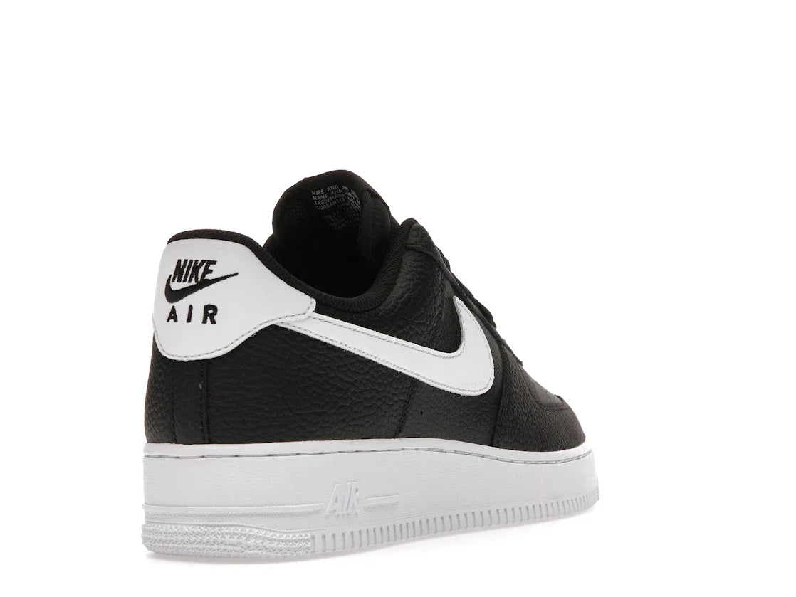 Nike Air Force 1 Low '07 Schwarz Weiß Genarbtes Leder