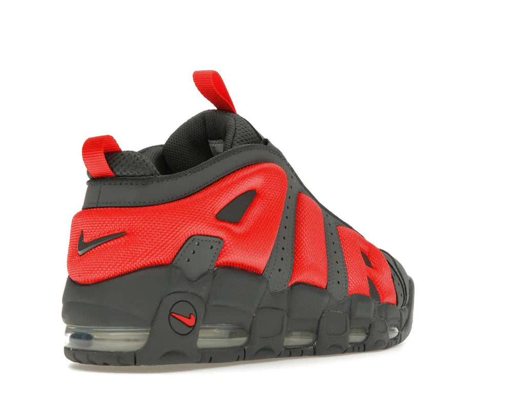 Nike Air More Uptempo Low Dunkelgrau Hellkarmesinrot