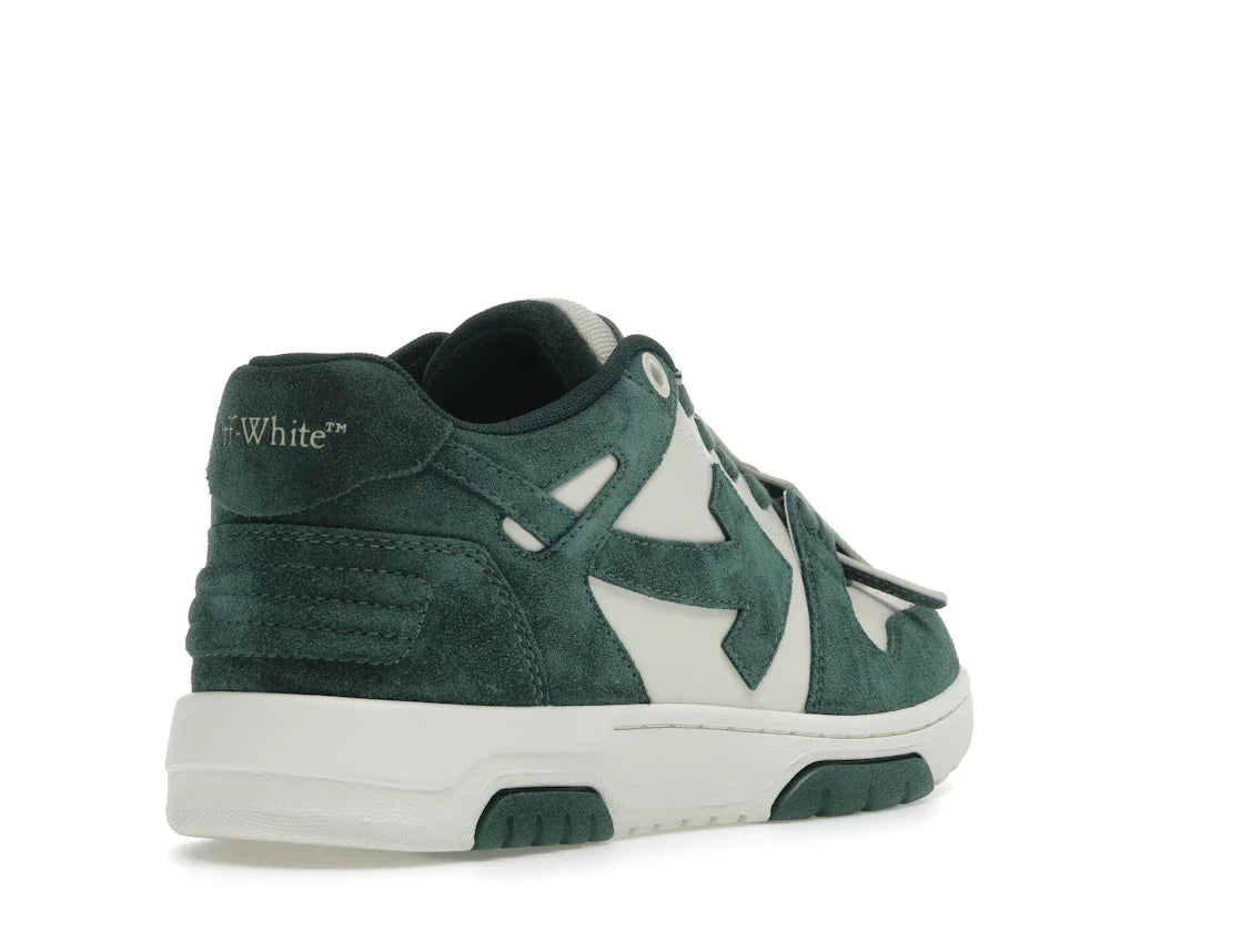 OFF-WHITE Out Of Office "OOO" Low Tops Jet Green Ecru Wildleder