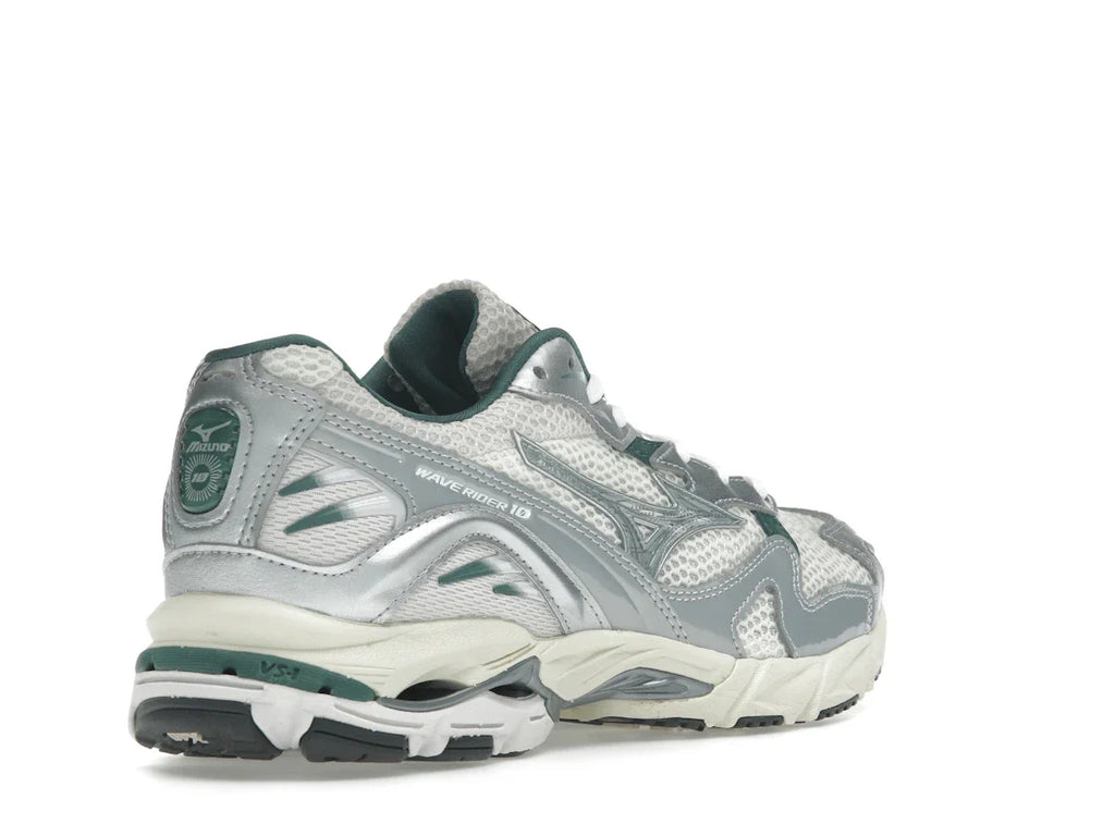 Mizuno Wave Rider 10 Weiß Schiefer Bistro Grün