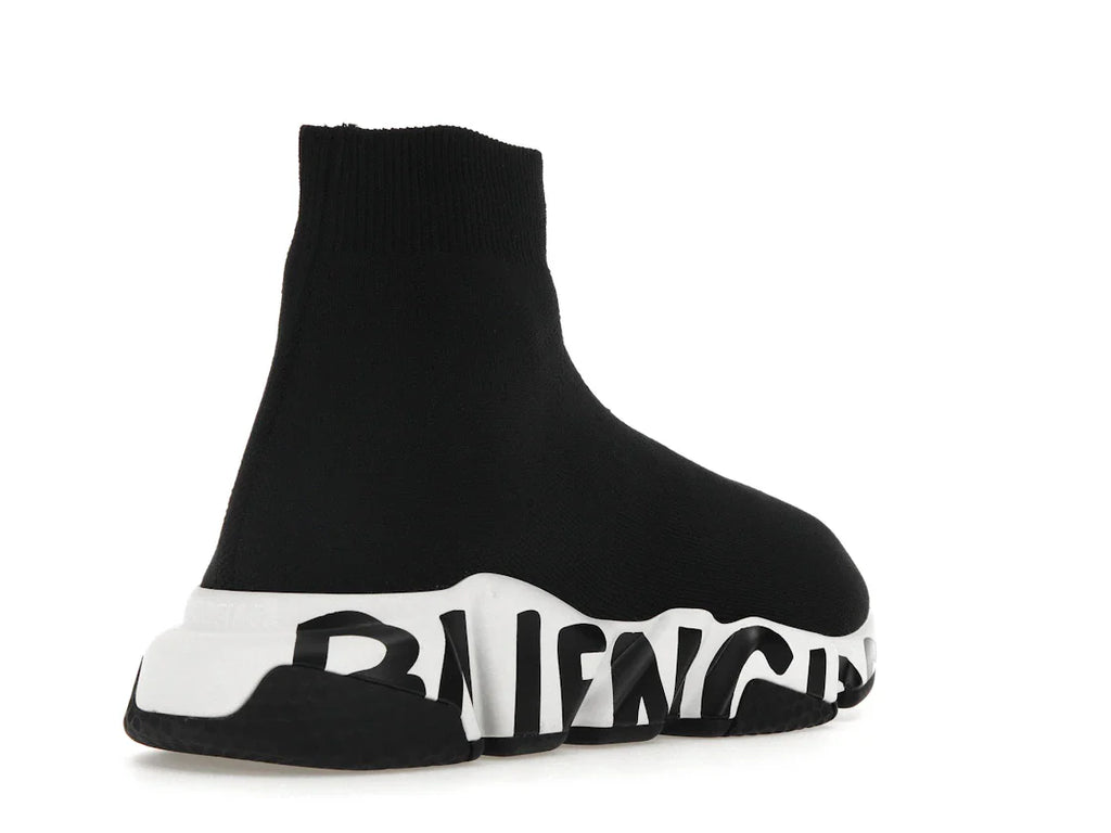 Balenciaga Speed Graffiti Sneaker Weiß Schwarzes Logo (Damen)