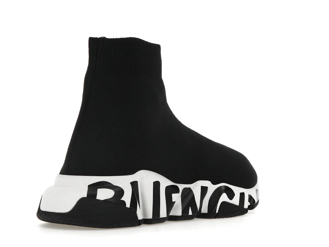 Balenciaga Speed Graffiti Sneaker Weiß Schwarzes Logo (Damen)