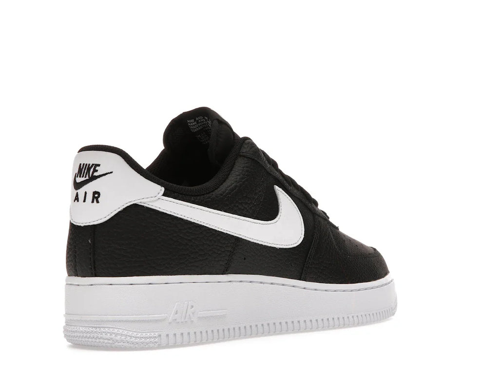 Nike Air Force 1 Low '07 Schwarz Weiß Genarbtes Leder