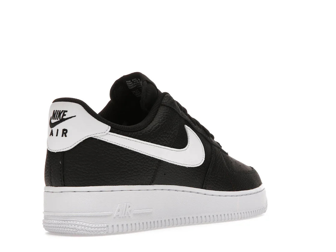 Nike Air Force 1 Low '07 Schwarz Weiß Genarbtes Leder