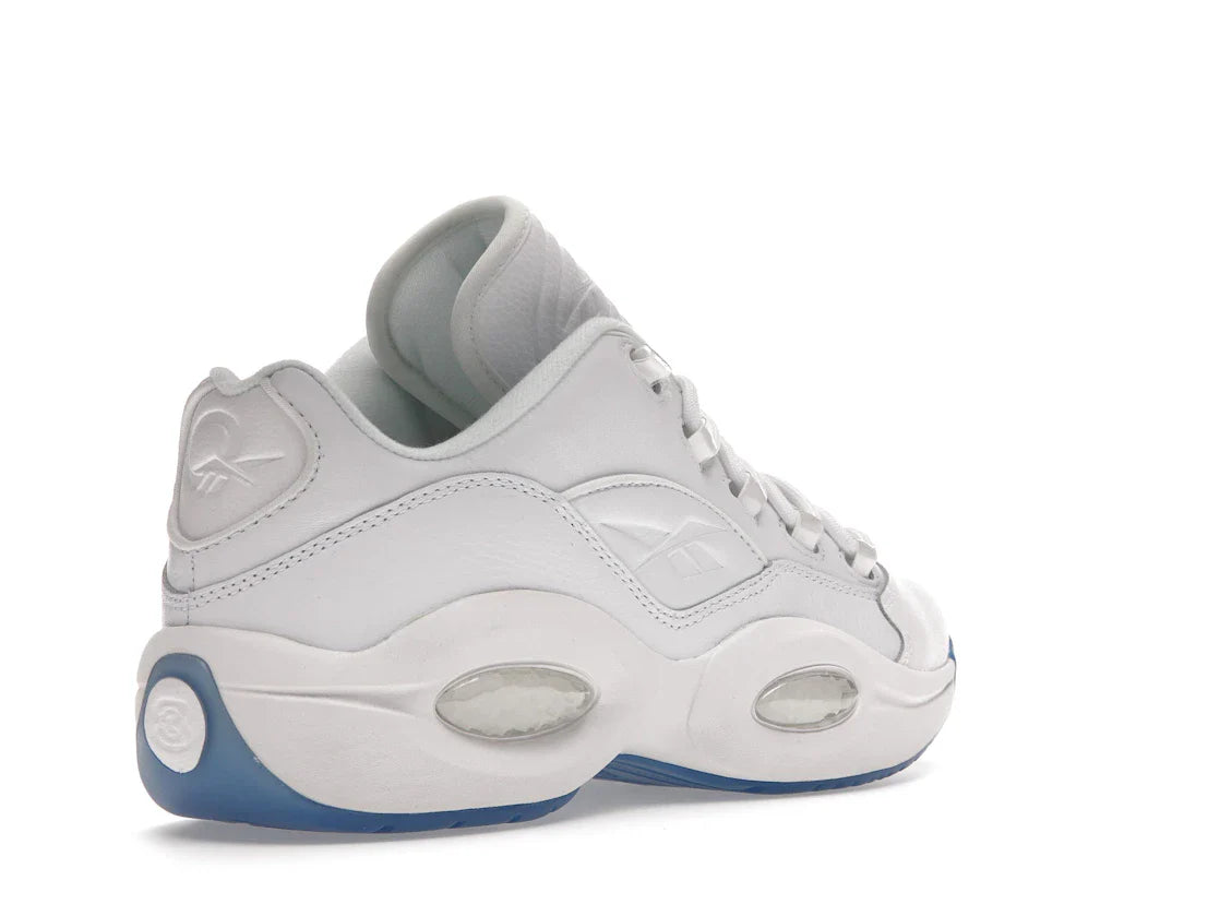 Reebok Question Low Weiß Klare blaue Sohle