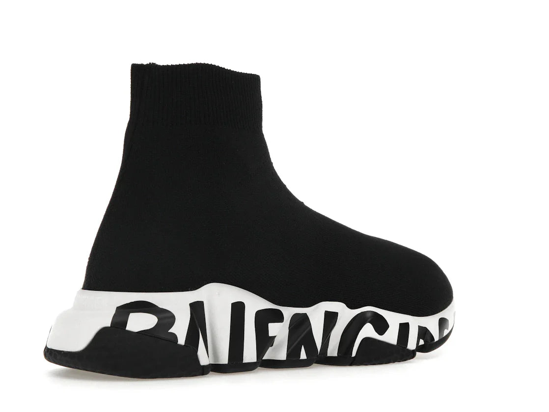 Balenciaga Speed Graffiti Sneaker Weiß Schwarzes Logo (Damen)