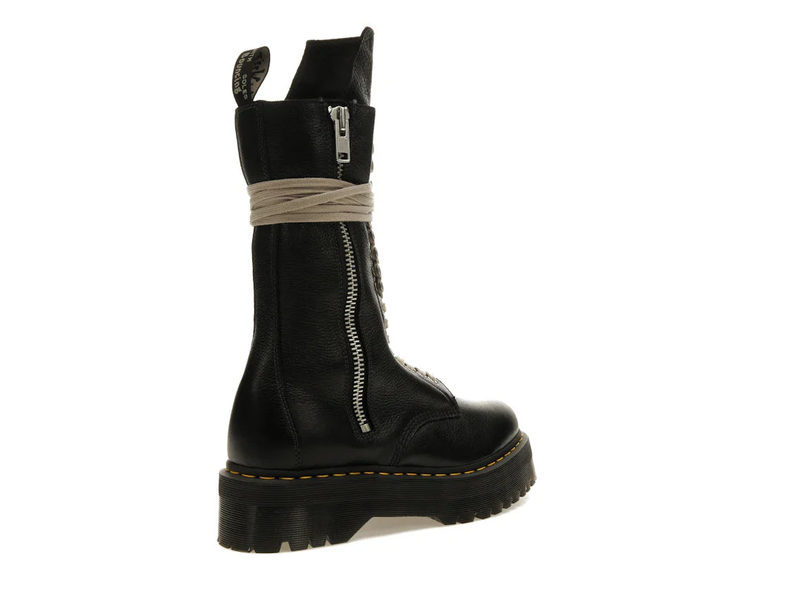 Dr. Martens 1918 Quad Ledersohle, wadenlanger Stiefel, Rick Owens, Schwarz