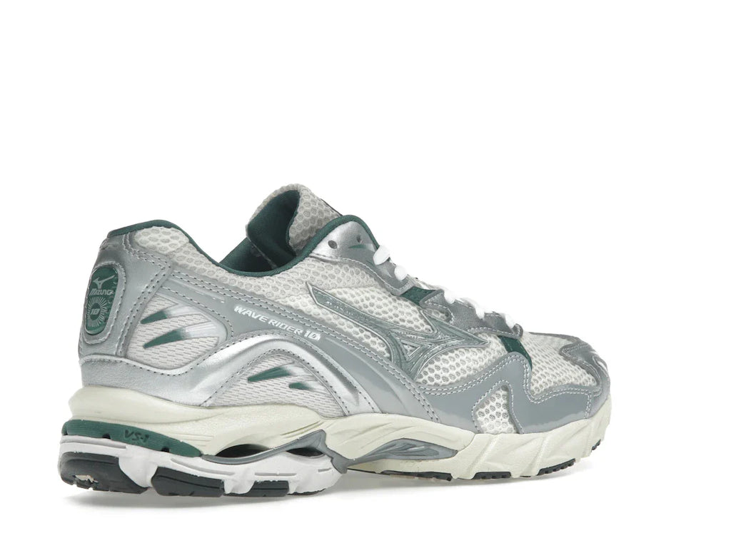 Mizuno Wave Rider 10 Weiß Schiefer Bistro Grün