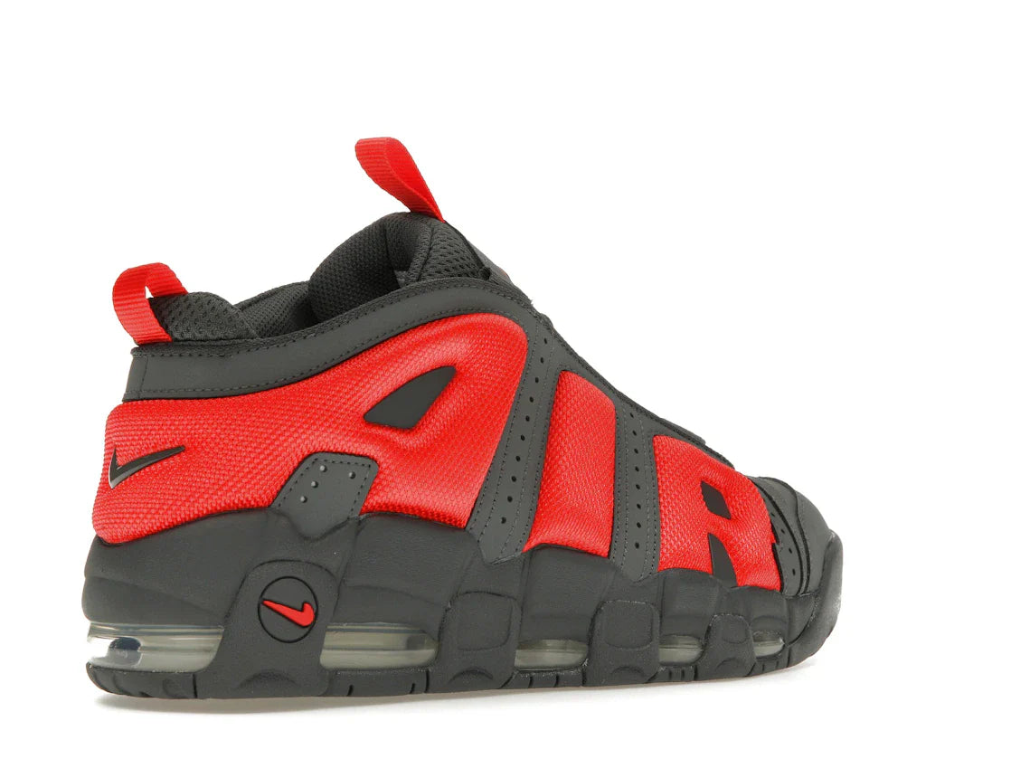 Nike Air More Uptempo Low Dunkelgrau Hellkarmesinrot