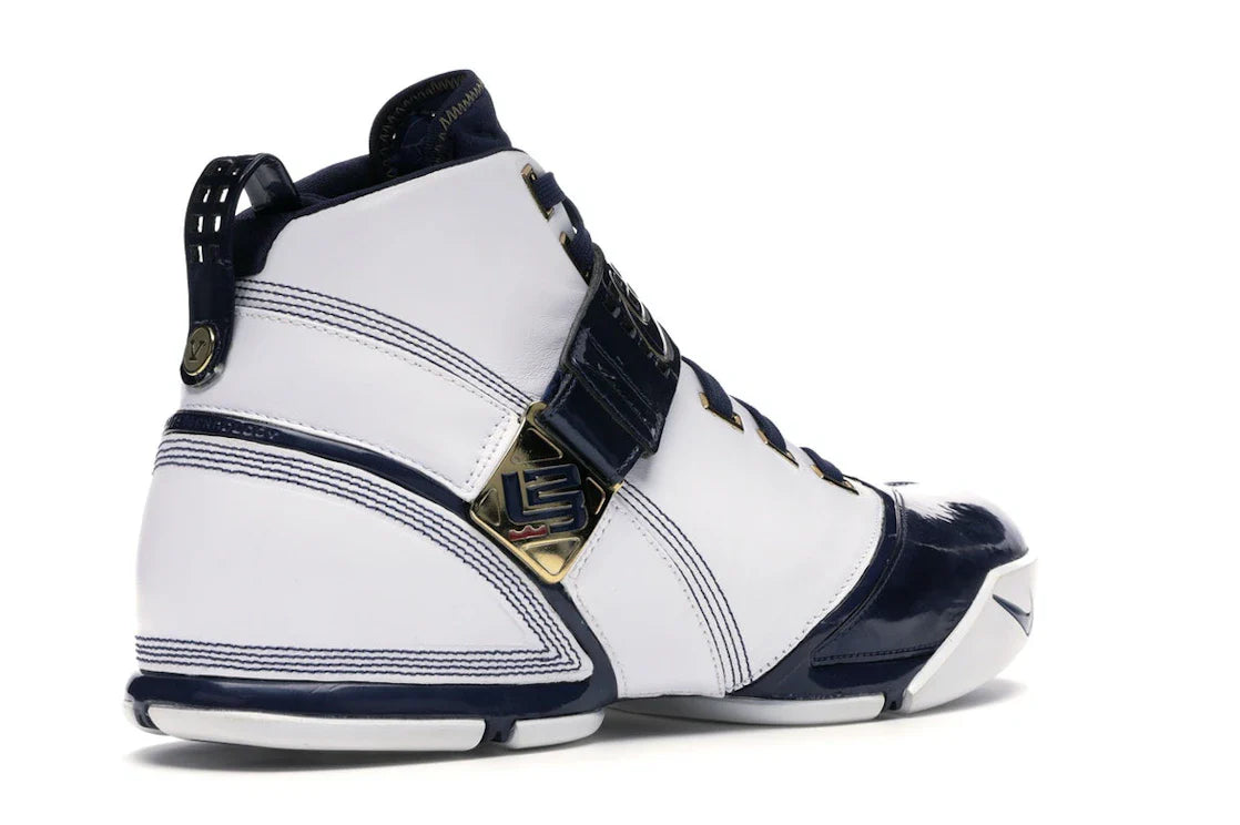 Nike LeBron 5 Weiß Navy Metallic Gold